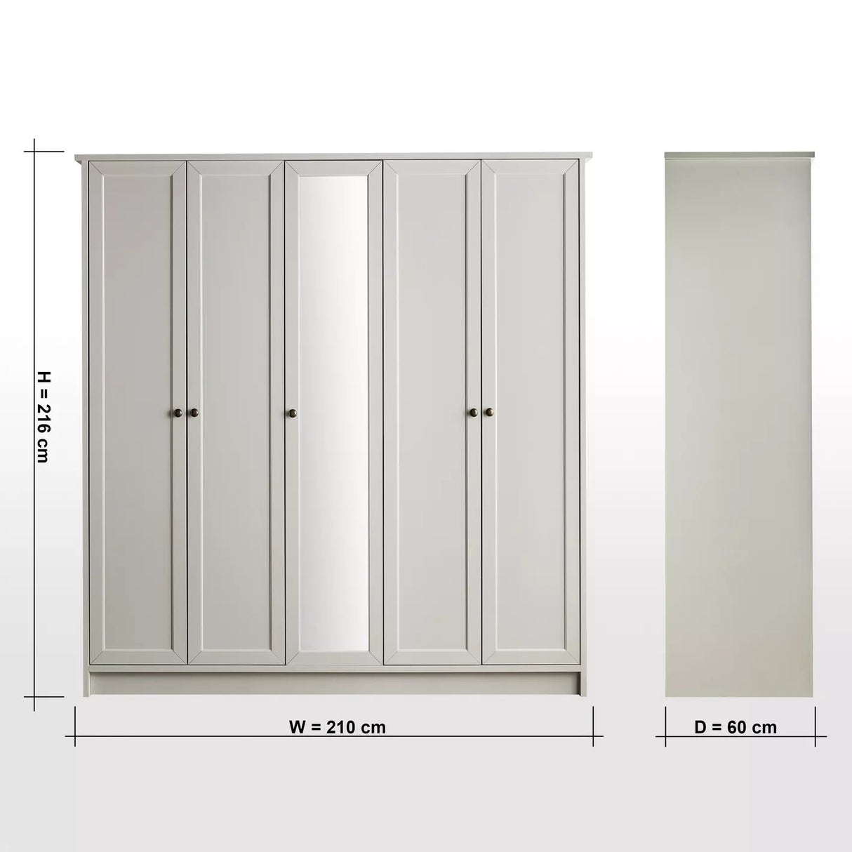 Armoire 5 portes Clifford - Homeclara