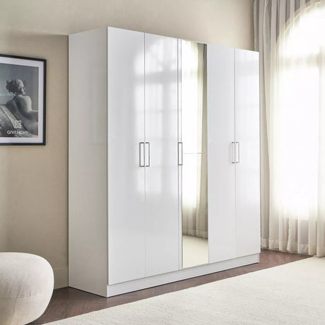 Armoire 5 portes Otis avec miroir - Homeclara