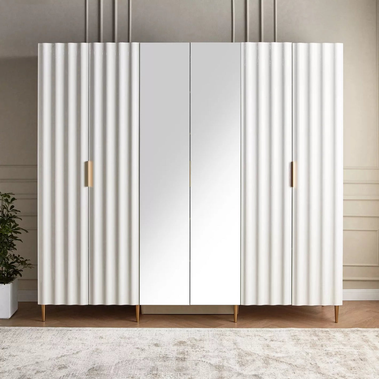 Armoire 6 portes avec tiroir Swirl - Homeclara