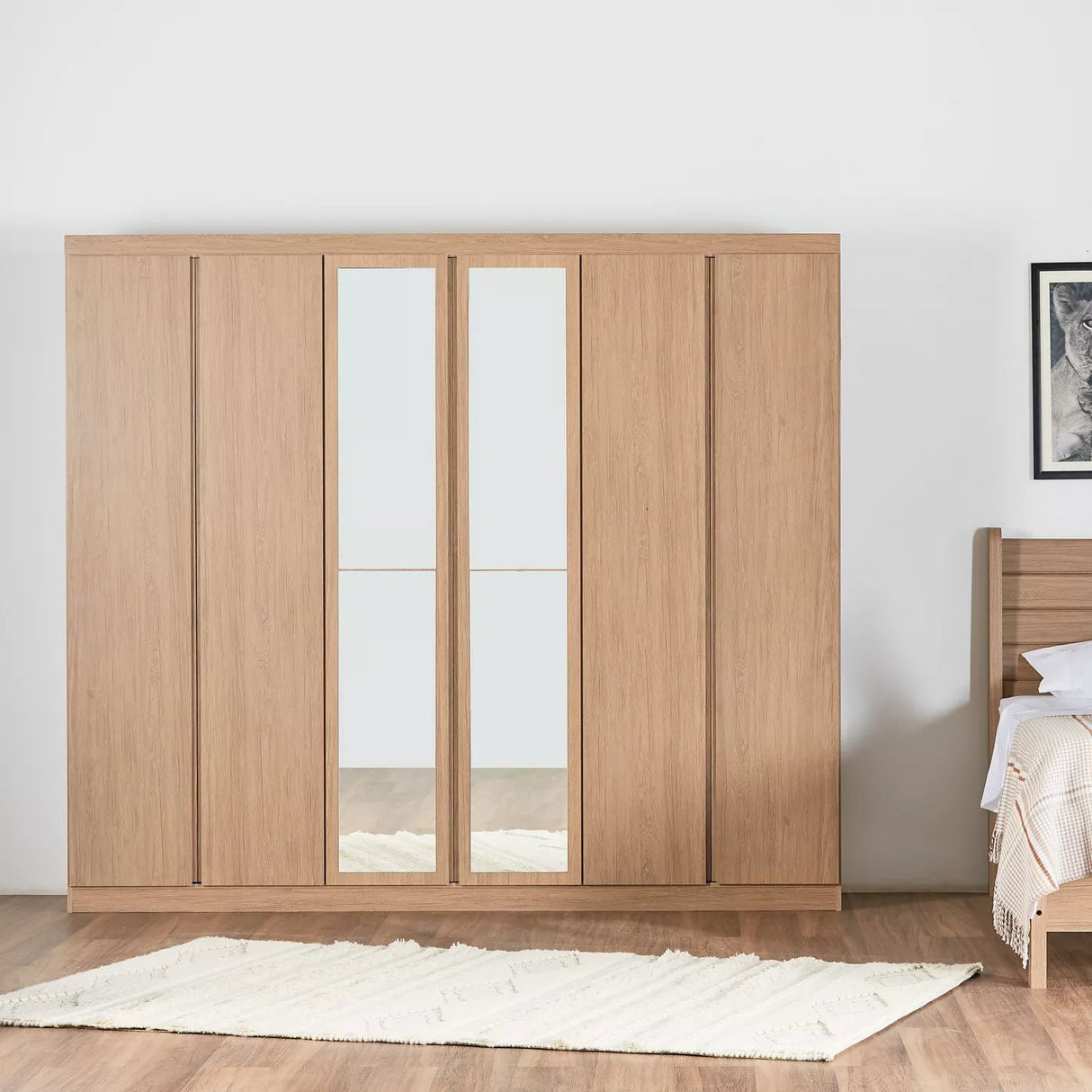 Armoire 6 portes avec tiroirs Nazario - Homeclara