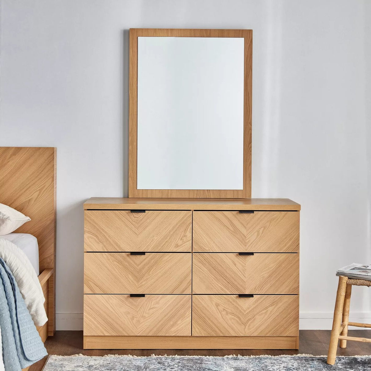 Chevvy Commode 6 tiroirs avec miroir - Homeclara