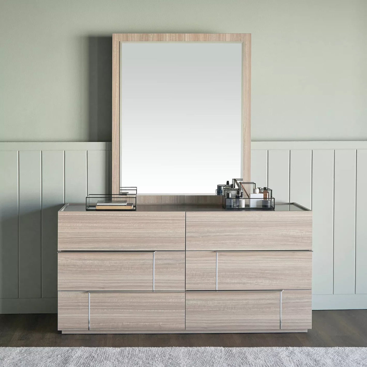 Commode Warner à 6 tiroirs avec miroir - Homeclara