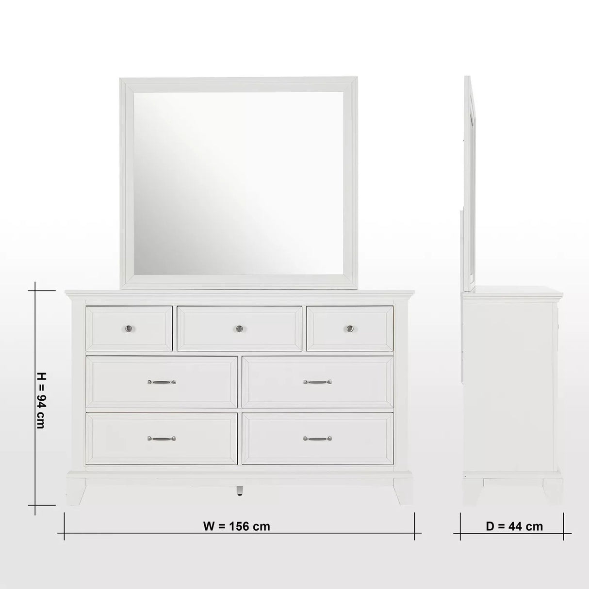 Estate Commode 7 tiroirs avec miroir - Homeclara