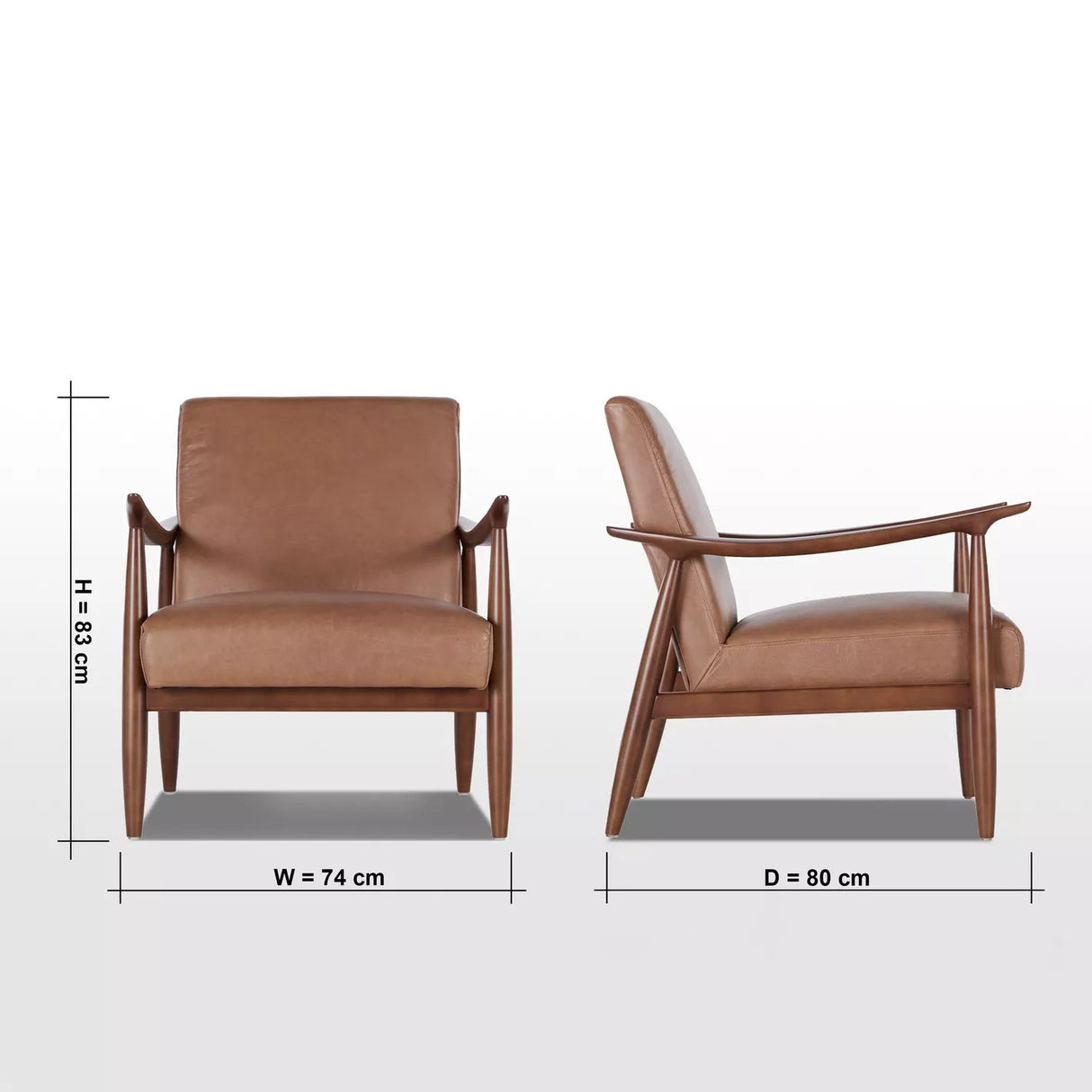 Fauteuil en cuir Luna - Homeclara