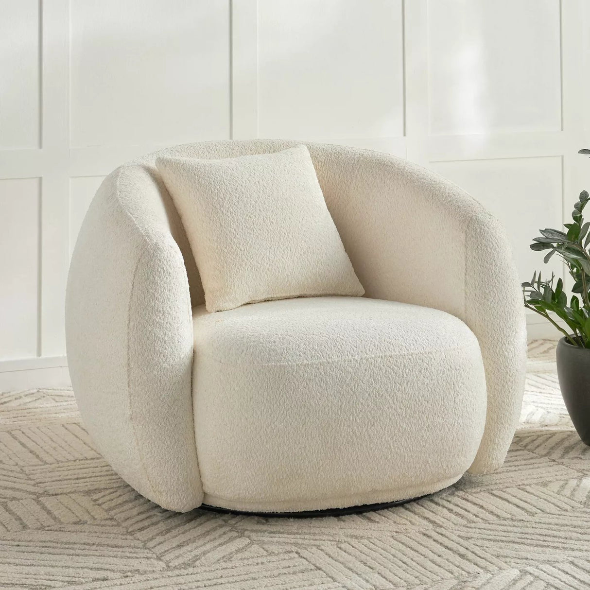 Fauteuil pivotant en tissu Naples - Homeclara