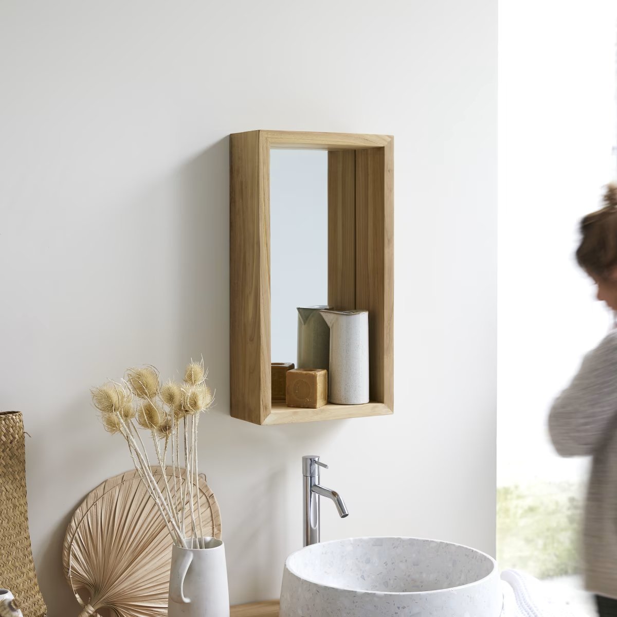 Miroir en teck 55x30 cm - Homeclara