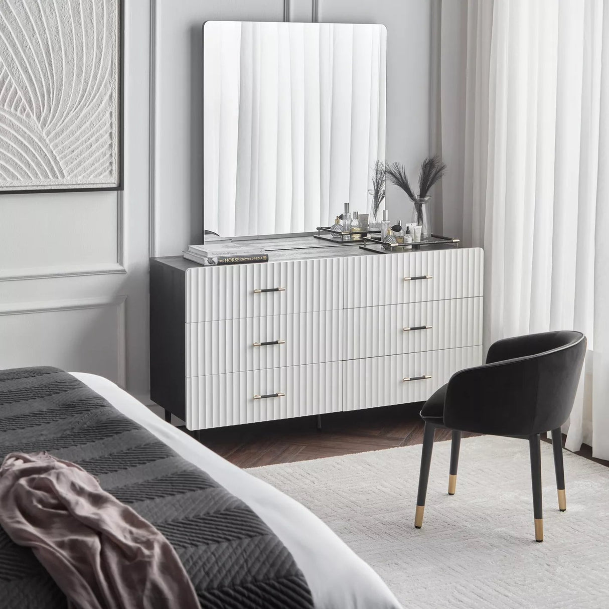 Mono Commode 6 tiroirs avec miroir - Homeclara