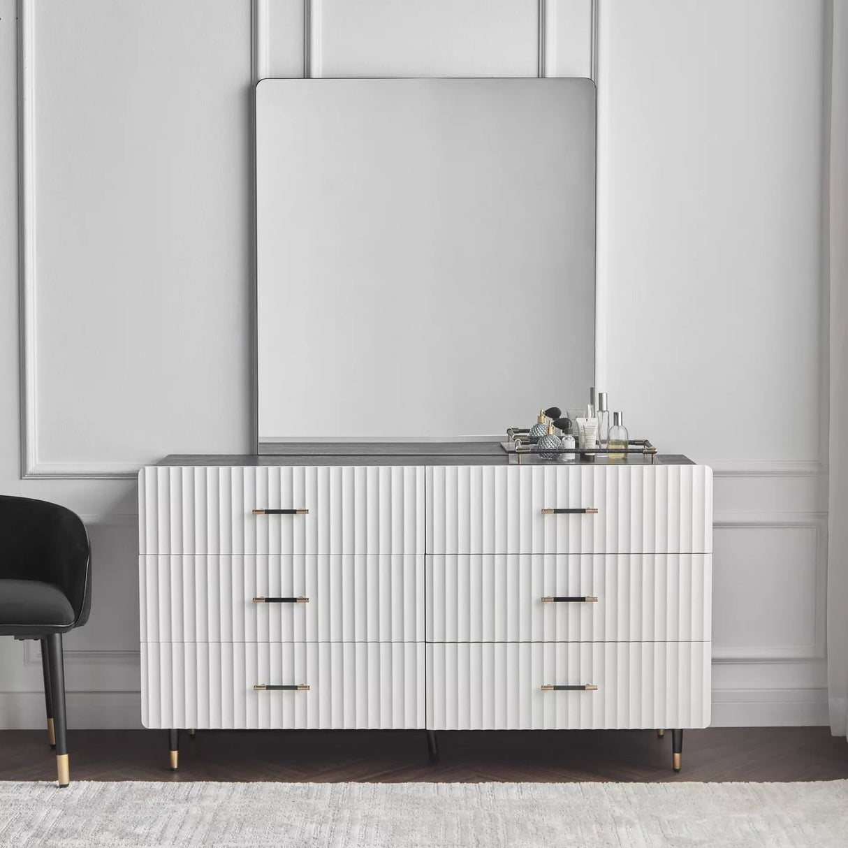 Mono Commode 6 tiroirs avec miroir - Homeclara