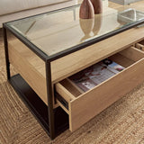 Table basse avec plateau en verre Anders - Homeclara