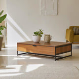 Table basse rangement en acacia massif - Homeclara