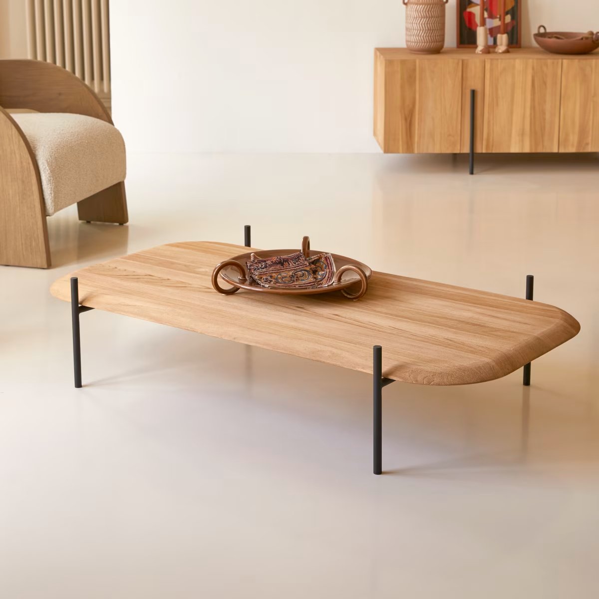 Table basse rectangulaire en teck massif - Homeclara