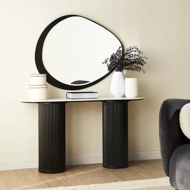 Table console monochrome avec miroir - Homeclara