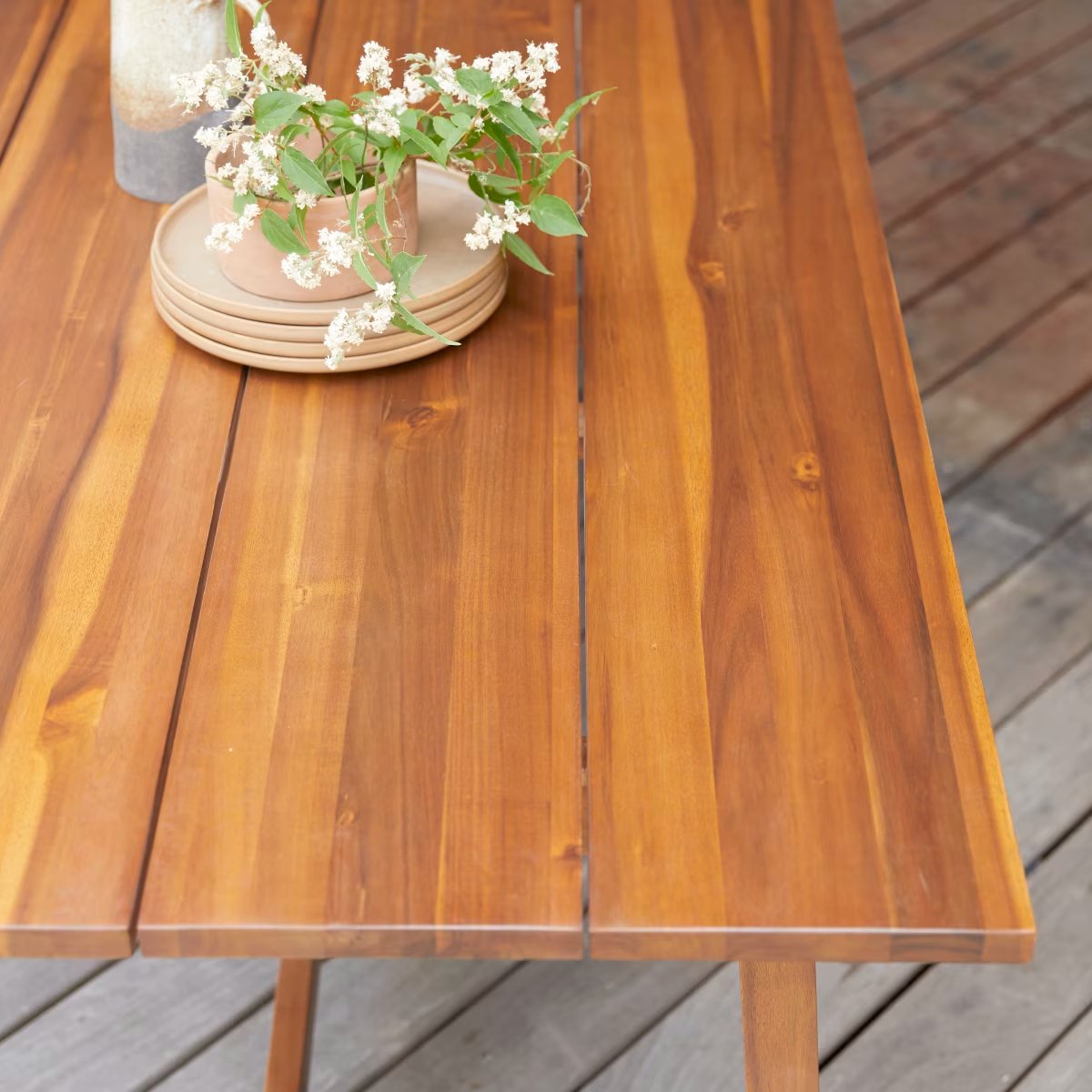 Table de jardin en acacia massif 6 pers. - Homeclara