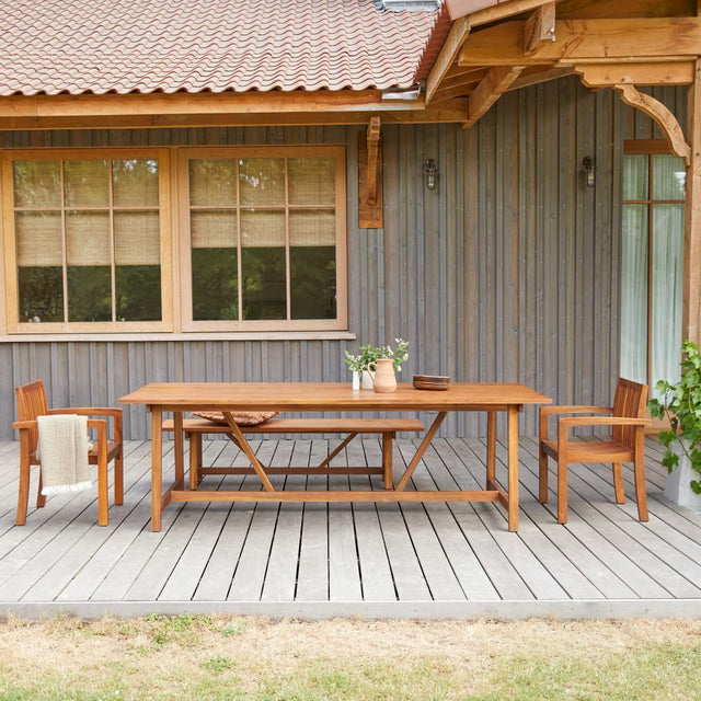 Table de jardin en acacia massif 8 pers. - Homeclara