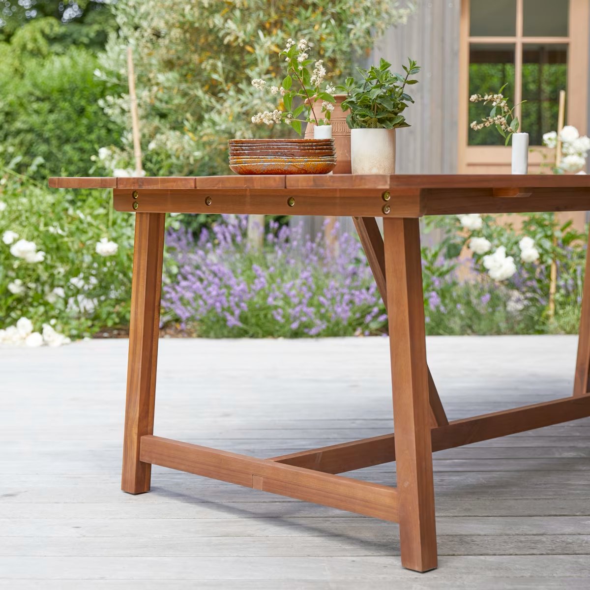 Table de jardin en acacia massif 8 pers. - Homeclara