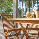 Table de jardin pliante en acacia massif à rallonge 4/6 pers. - Homeclara