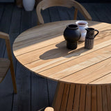 Table de jardin ronde en teck massif 6 pers. - Homeclara