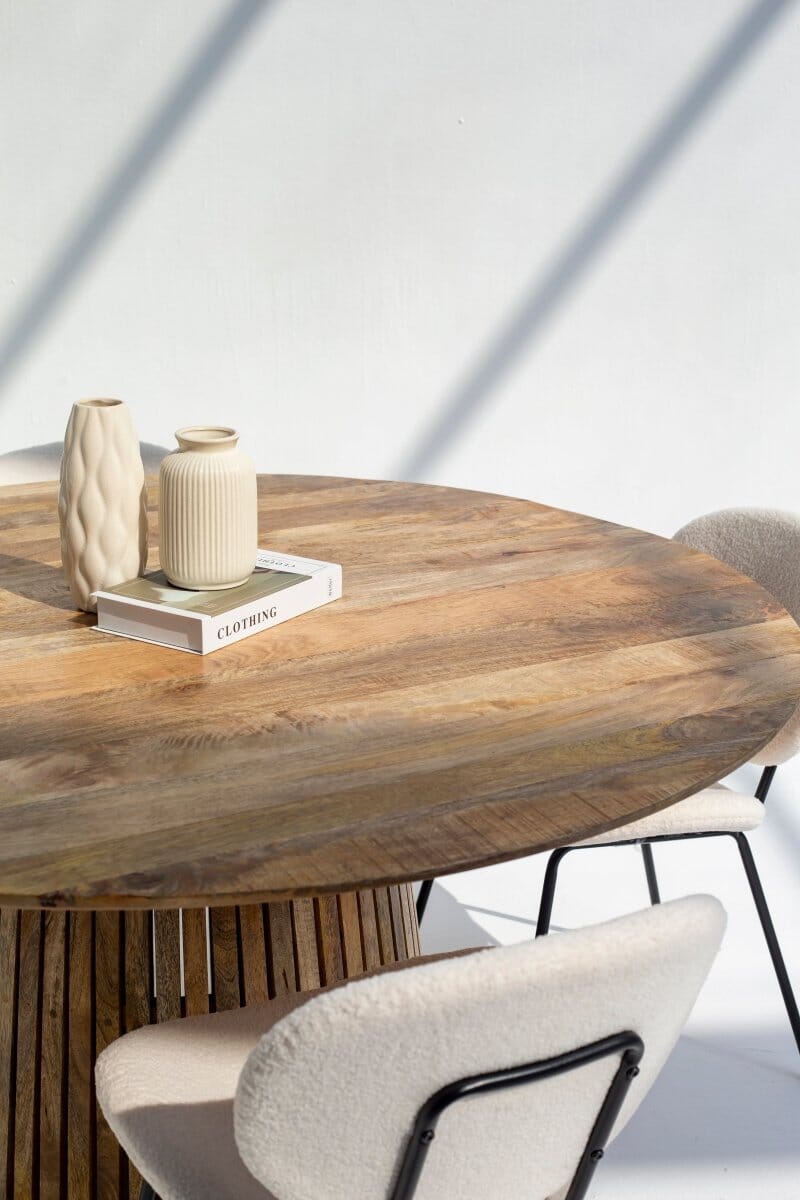 Table de salle à manger ronde en bois Kinley - Homeclara